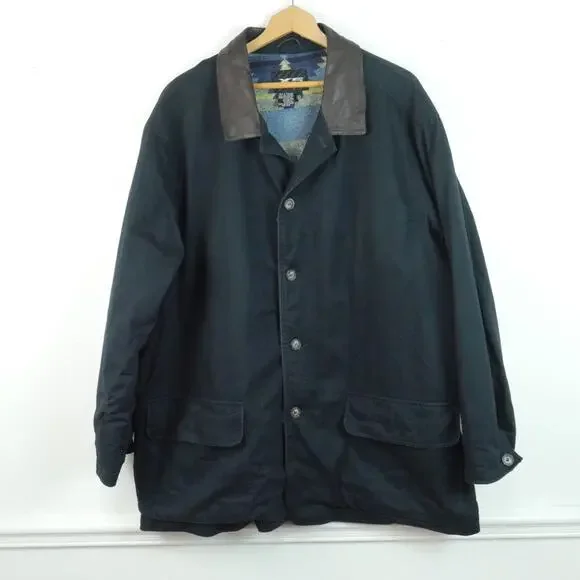 BMW X5 Men's XL Barn Coat Black Blanket Lined Chore Luxury Embroidered Logo - Picture 1 of 10